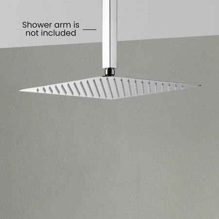 Kibi Cube 12 Metal Ultra Thin Profile Rain Shower Head 1.75 GPM - Chrome SH1202CH